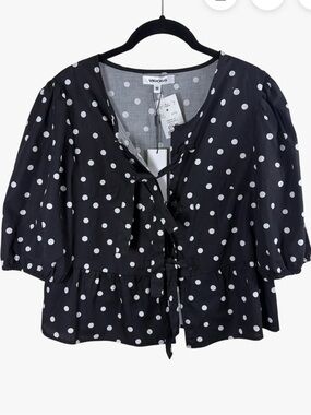 VIGOSS polka dot tie top